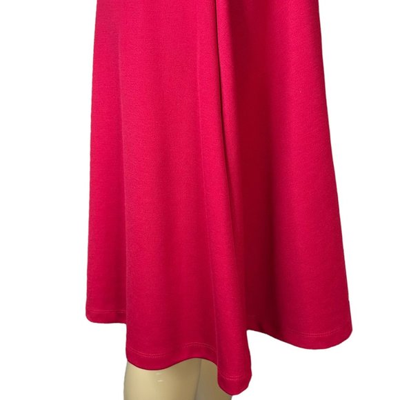 Land’s End Fit & Flare Dress Size S P 6-8 Red Sequin Neck Stretch Knee Length - Picture 10 of 12